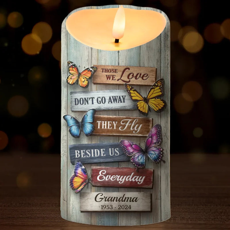 Your Spirit Continues To Inspire - Memorial Personalized Custom LED Candle - Christmas Gift, Sympathy Gift For Family Members