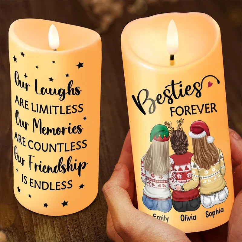Thank You For Being My Sista - Bestie Personalized Custom LED Candle - Christmas Gift For Best Friends, BFF, Sisters