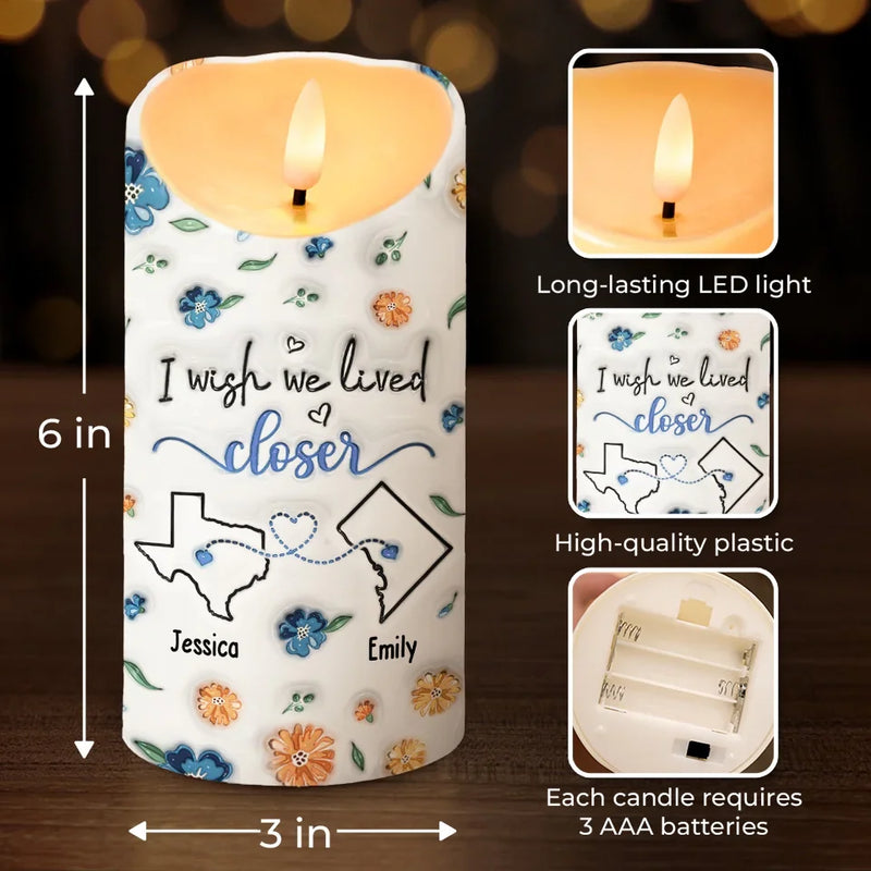 Distance Means So Little When Someone Means So Much - Bestie Personalized Custom 3D Inflated Effect Printed LED Candle - Christmas Gift For Best Friends, BFF, Sisters