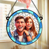 Custom Photo Love Is Our Greatest Adventure - Couple Personalized Window Hanging Suncatcher Ornament - Christmas Gift For Husband Wife, Anniversary