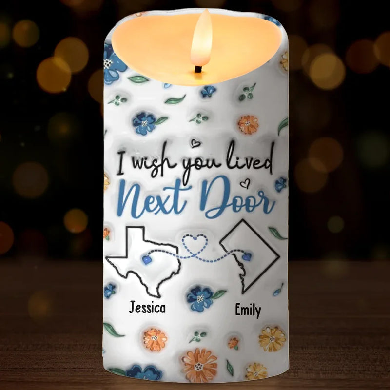 Distance Means So Little When Someone Means So Much - Bestie Personalized Custom 3D Inflated Effect Printed LED Candle - Christmas Gift For Best Friends, BFF, Sisters