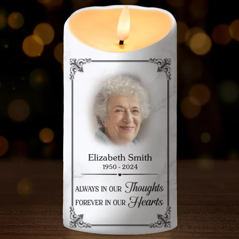 Custom Photo Not A Day Goes By That You Are Not Missed - Memorial Personalized Custom LED Candle - Sympathy Gift, Christmas Gift For Family Members