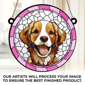 Custom Photo No Longer By My Side, But Forever In My Heart - Memorial Personalized Window Hanging Suncatcher Ornament - Sympathy Gift For Pet Owners, Pet Lovers