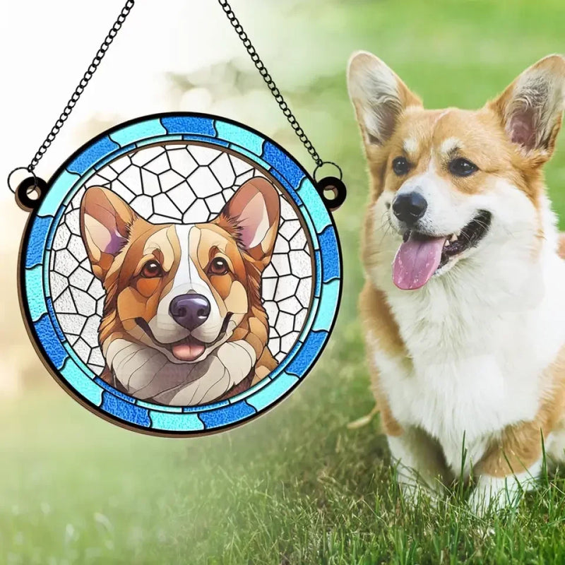 Custom Photo No Longer By My Side, But Forever In My Heart - Memorial Personalized Window Hanging Suncatcher Ornament - Sympathy Gift For Pet Owners, Pet Lovers