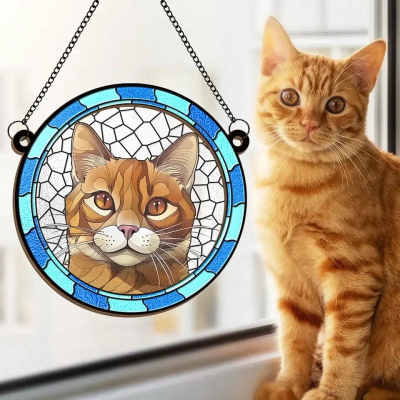 Custom Photo No Longer By My Side, But Forever In My Heart - Memorial Personalized Window Hanging Suncatcher Ornament - Sympathy Gift For Pet Owners, Pet Lovers