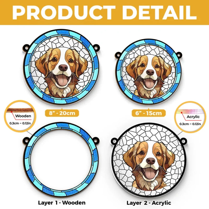 Custom Photo No Longer By My Side, But Forever In My Heart - Memorial Personalized Window Hanging Suncatcher Ornament - Sympathy Gift For Pet Owners, Pet Lovers