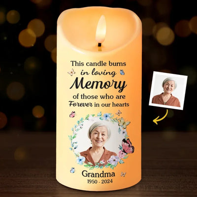 Bougie LED personnalisée avec photo - Cadeau de condoléances pour les proches