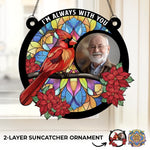 Custom Photo Cardinal Memorial Gifts - Personalized Suncatcher Ornament