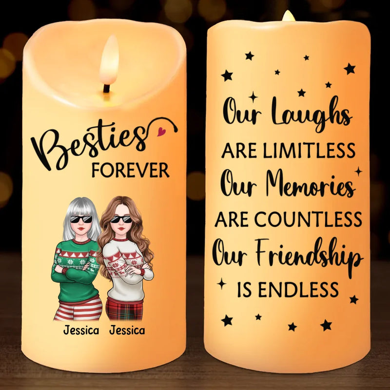 Real Friends Make Every Moment Count - Bestie Personalized Custom LED Candle - Christmas Gift For Best Friends, BFF, Sisters