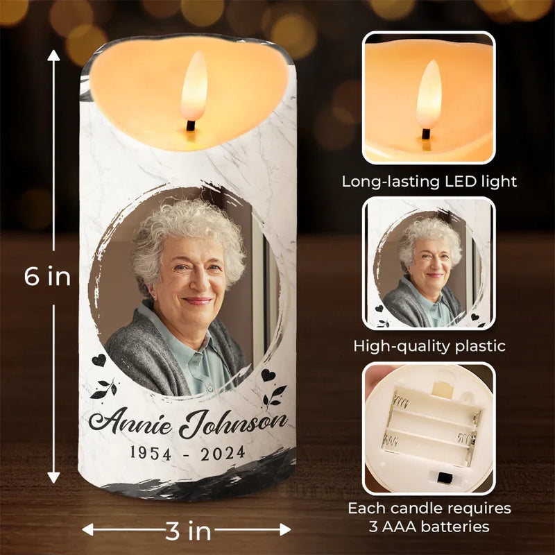 Custom Photo Your Love Will Always Be Our Guide - Memorial Personalized Custom LED Candle - Sympathy Gift, Christmas Gift For Family Members