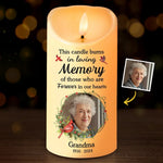 Custom Photo In Loving Memory Of Precious Moments - Memorial Personalized Custom LED Candle - Sympathy Gift, Christmas Gift For Grandma