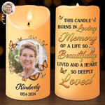 Custom Photo Your Memory Lives On - Memorial Personalized Custom LED Candle - Christmas Gift, Sympathy Gift For Family Members