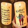 Simply Having A Wonderful Christmastime With Besties - Bestie Personalized Custom LED Candle - Christmas Gift For Best Friends, BFF, Sisters