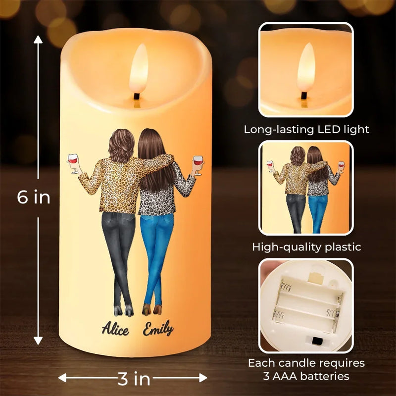 Thank You For Being My Unbiologial Sister - Bestie Personalized Custom LED Candle - Christmas Gift For Best Friends, BFF, Sisters