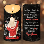When Lips Meet, Hearts Speak - Couple Personalized Custom LED Candle - Christmas Gift For Husband Wife, Anniversary
