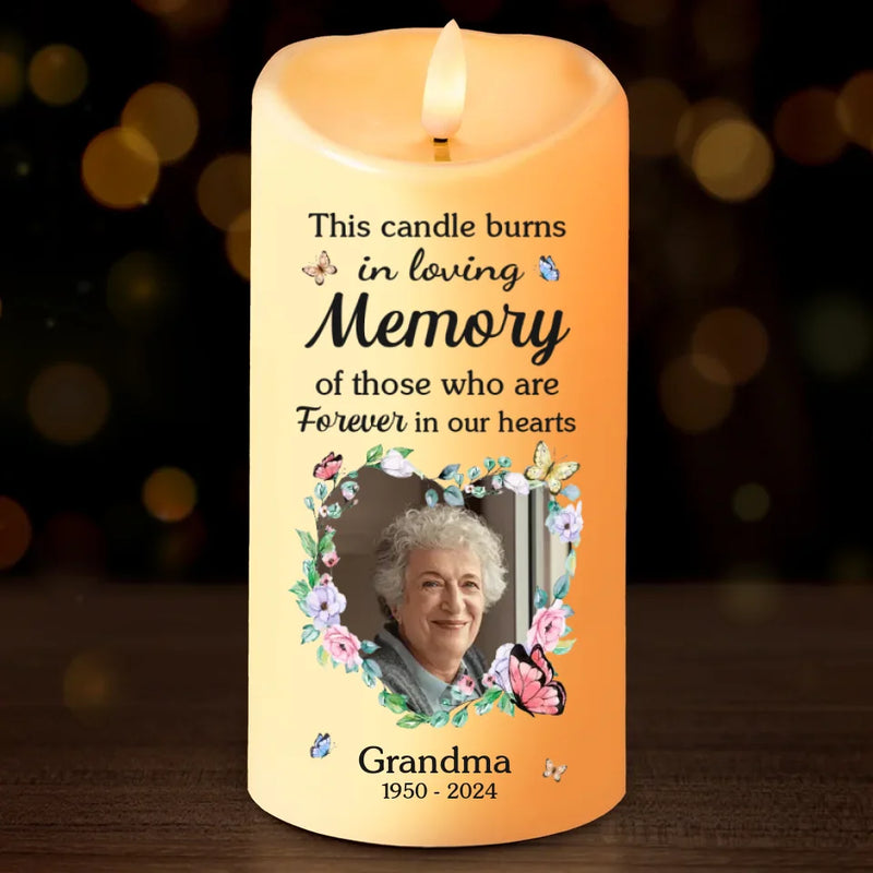 Custom Photo You Left A Beautiful Legacy - Memorial Personalized Custom LED Candle - Sympathy Gift, Christmas Gift For Family Members