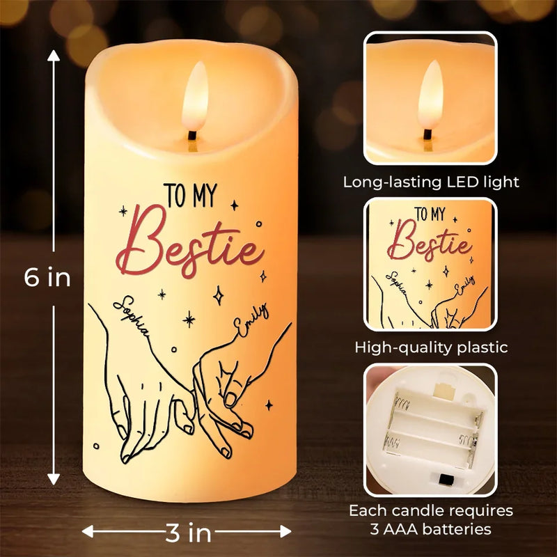 We Are Best Friends Forever - Bestie Personalized Custom LED Candle - Christmas Gift For Best Friends, BFF, Sisters