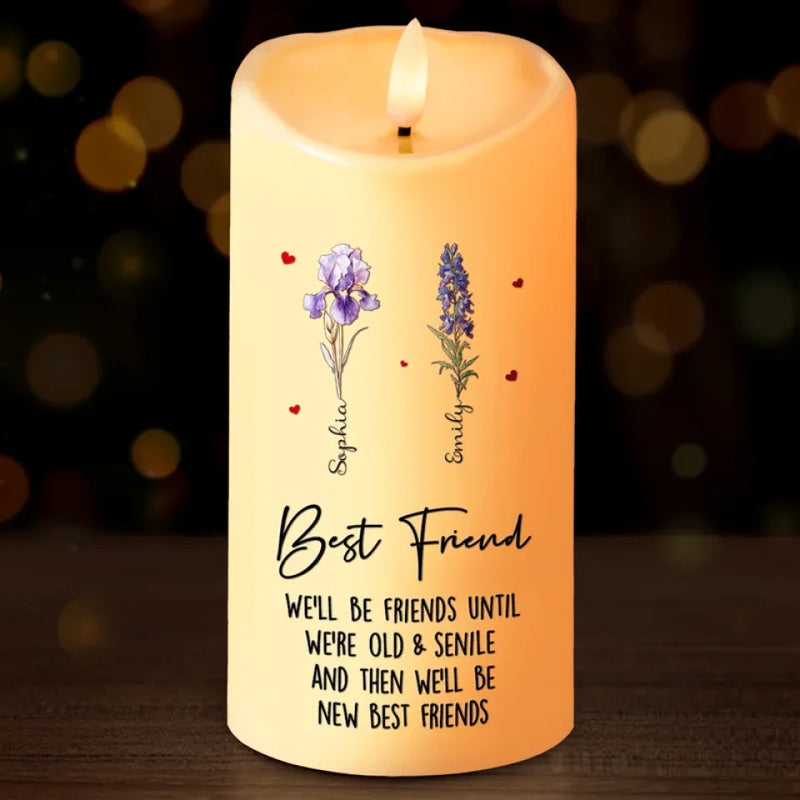 I’m Here For You, No Matter What - Bestie Personalized Custom LED Candle - Christmas Gift For Best Friends, BFF, Sisters