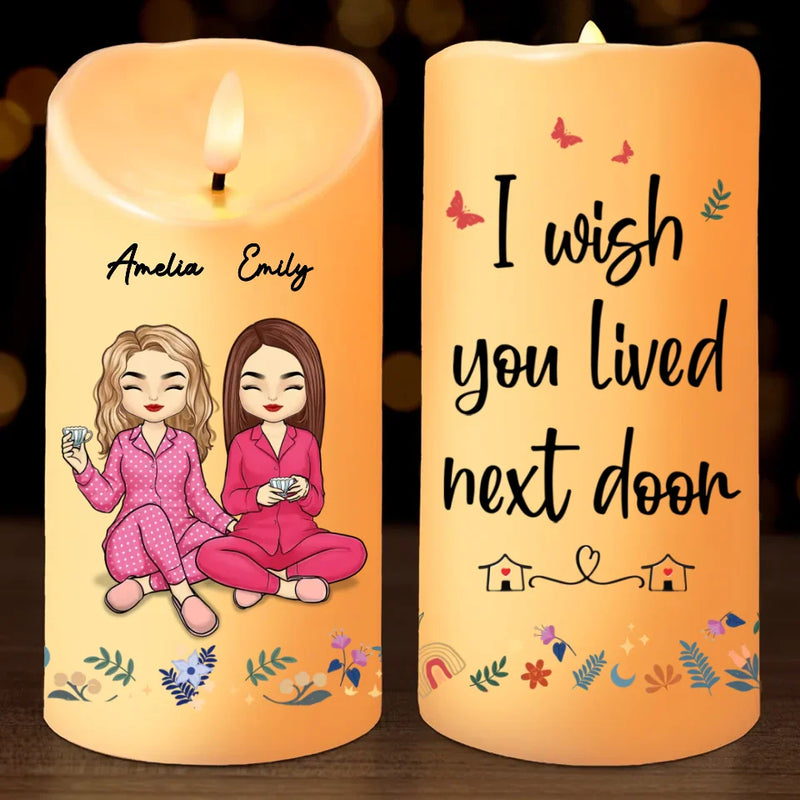 True Friendship Transcends Distance And Time - Bestie Personalized Custom LED Candle - Christmas Gift For Best Friends, BFF, Sisters