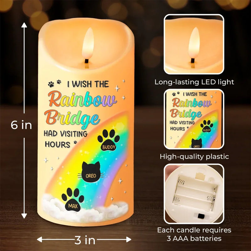The Rainbow Bridge Connects Us Until We Can Play Together Again - Memorial Personalized Custom LED Candle - Sympathy Gift, Christmas Gift For Pet Owners, Pet Lovers