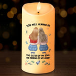 Custom Name Sister Soul Gifts for Best Friends - Personalized LED Candle