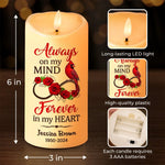 Cardinals Remind Us That Love Is Always Present - Memorial Personalized Custom LED Candle - Sympathy Gift, Christmas Gift For Family Members