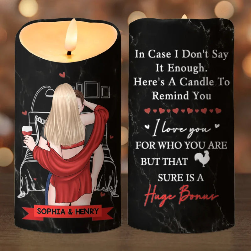 When Lips Meet, Hearts Speak - Couple Personalized Custom LED Candle - Christmas Gift For Husband Wife, Anniversary