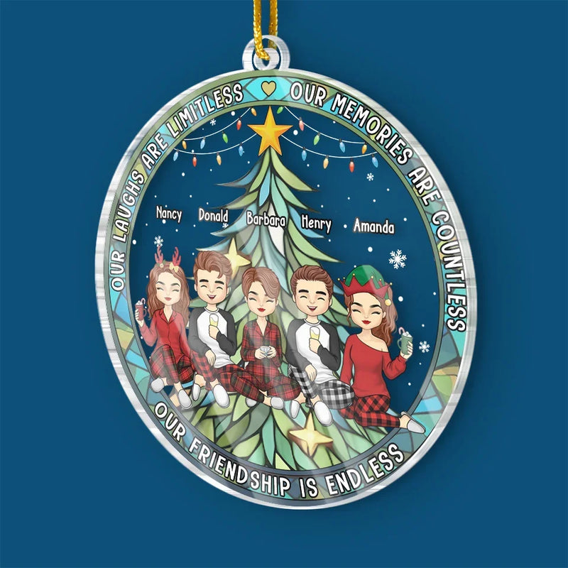 Laughter Is The Best Bond - Bestie Personalized Custom Ornament - Acrylic Custom Shaped - Christmas Gift For Best Friends, BFF, Sisters