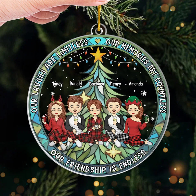 Laughter Is The Best Bond - Bestie Personalized Custom Ornament - Acrylic Custom Shaped - Christmas Gift For Best Friends, BFF, Sisters