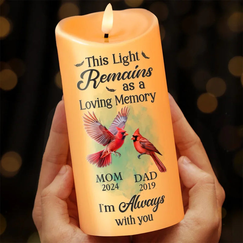 When A Cardinal Appears, Loved Ones Are Near - Memorial Personalized Custom LED Candle - Sympathy Gift, Christmas Gift For Family Members