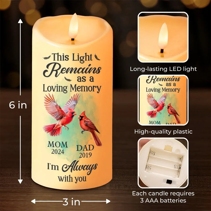 When A Cardinal Appears, Loved Ones Are Near - Memorial Personalized Custom LED Candle - Sympathy Gift, Christmas Gift For Family Members