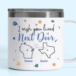 Our Friendship Is A Beautiful Journey - Bestie Personalized Custom 14oz Stainless Steel Tumbler With Handle - Gift For Best Friends, BFF, Sisters