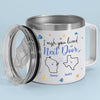 Our Friendship Is A Beautiful Journey - Bestie Personalized Custom 14oz Stainless Steel Tumbler With Handle - Gift For Best Friends, BFF, Sisters