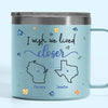 Our Friendship Is A Beautiful Journey - Bestie Personalized Custom 14oz Stainless Steel Tumbler With Handle - Gift For Best Friends, BFF, Sisters
