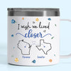 Our Friendship Is A Beautiful Journey - Bestie Personalized Custom 14oz Stainless Steel Tumbler With Handle - Gift For Best Friends, BFF, Sisters
