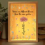 Sisters Are Different Flowers From The Same Garden - Bestie Personalized Custom Frame Light Box - Christmas Gift For Best Friends, BFF, Sisters