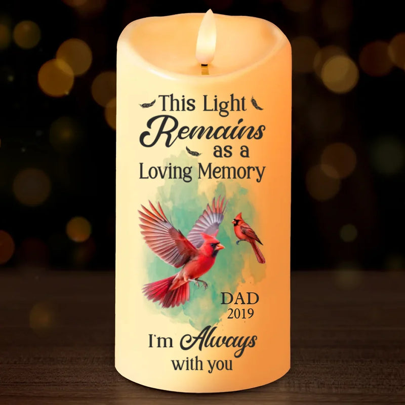 When A Cardinal Appears, Loved Ones Are Near - Memorial Personalized Custom LED Candle - Sympathy Gift, Christmas Gift For Family Members