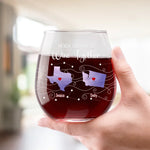 Far Away, But Never Out Of My Heart - Bestie Personalized Custom Wine Glass - Gift For Best Friends, BFF, Sisters