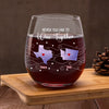 Far Away, But Never Out Of My Heart - Bestie Personalized Custom Wine Glass - Gift For Best Friends, BFF, Sisters