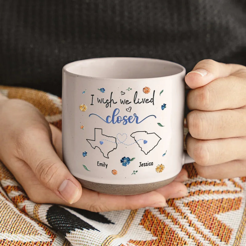 Even Miles Apart, We're Always Close At Heart - Bestie Personalized Custom Printed Pottery Mug - Gift For Best Friends, BFF, Sisters