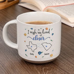 Even Miles Apart, We're Always Close At Heart - Bestie Personalized Custom Printed Pottery Mug - Gift For Best Friends, BFF, Sisters