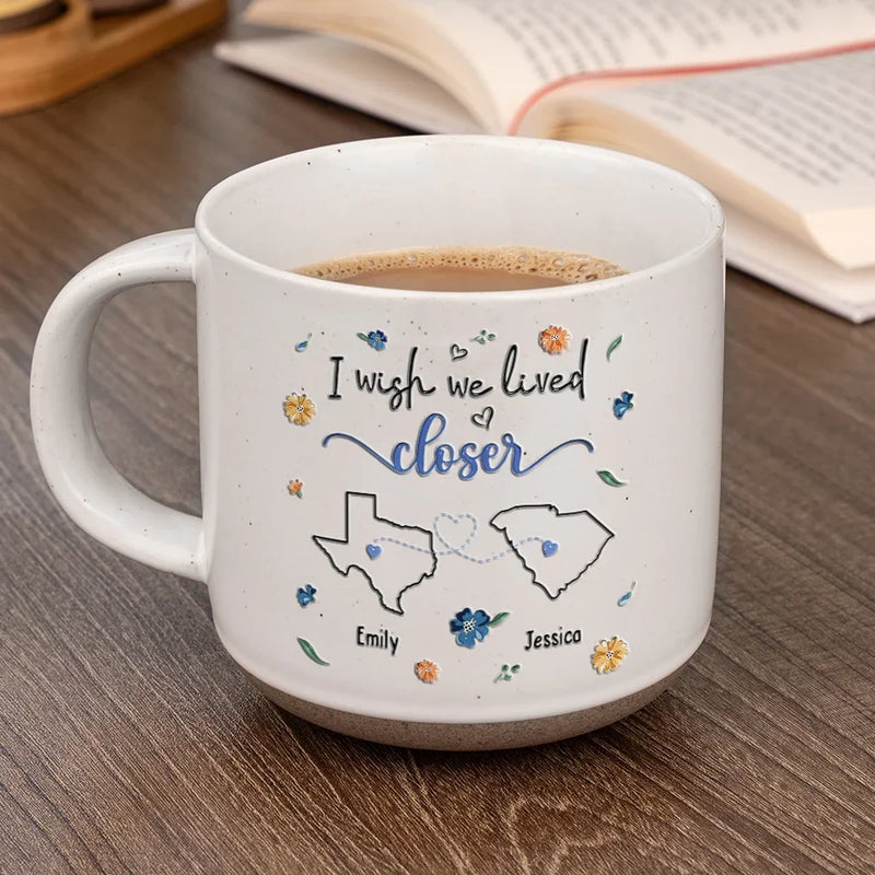 Even Miles Apart, We're Always Close At Heart - Bestie Personalized Custom Printed Pottery Mug - Gift For Best Friends, BFF, Sisters