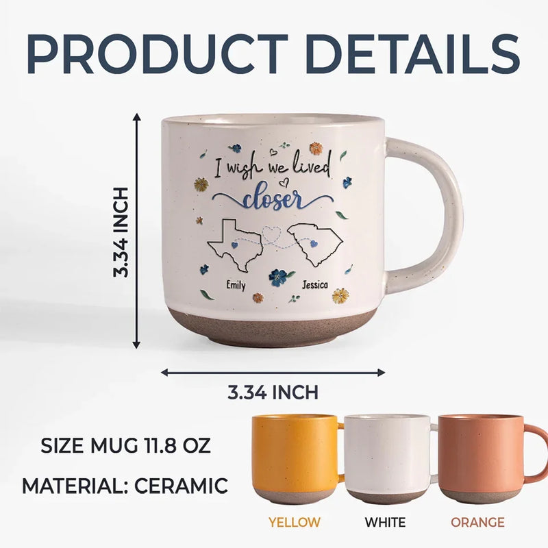 Even Miles Apart, We're Always Close At Heart - Bestie Personalized Custom Printed Pottery Mug - Gift For Best Friends, BFF, Sisters