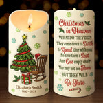 Christmas In Heaven - Memorial Personalized Custom 3D Inflated Effect Printed LED Candle - Sympathy Gift, Christmas Gift For Family Members