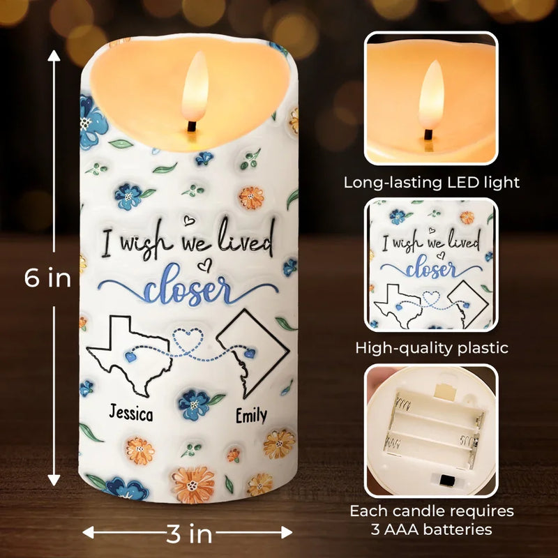 Together Or Apart, You'll Always Be In My Heart - Bestie Personalized Custom 3D Inflated Effect Printed LED Candle -  Christmas Gift For Best Friends, BFF, Sisters