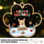 Happy Pawlidays - Dog & Cat Personalized Custom 3 Layers Shaker Ornament - Christmas Gift For Dog Lovers, Cat Lovers