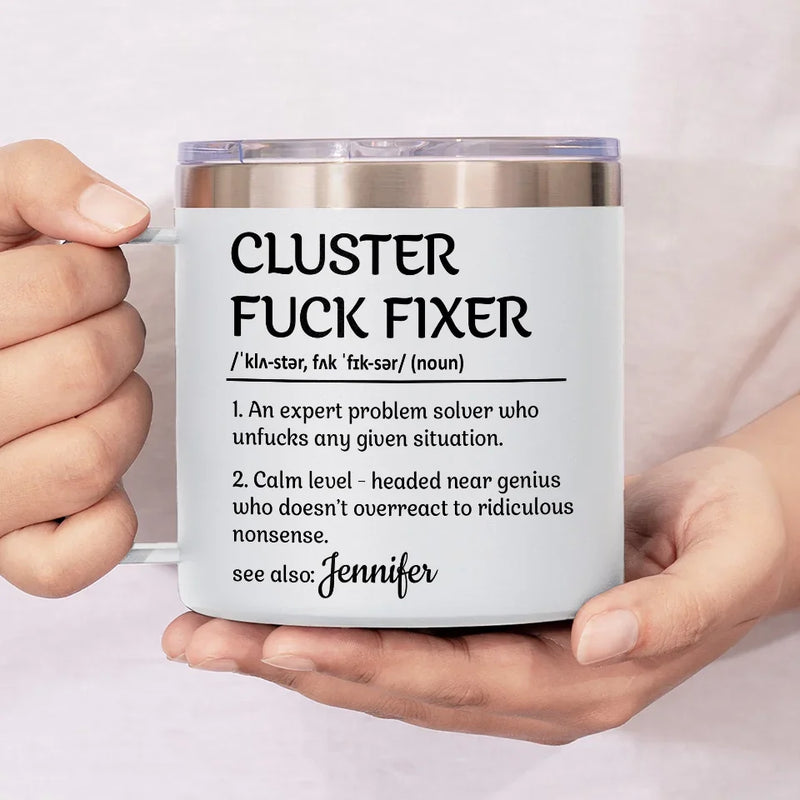 I Appreciate The Effort You Put Into Your Work - Coworker Personalized Custom 14oz Stainless Steel Tumbler With Handle - Gift For Coworkers, Work Friends, Colleagues