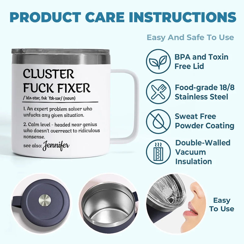 I Appreciate The Effort You Put Into Your Work - Coworker Personalized Custom 14oz Stainless Steel Tumbler With Handle - Gift For Coworkers, Work Friends, Colleagues
