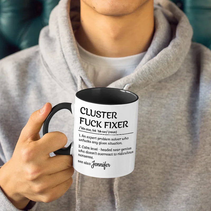 A Problem Solver Who Can Handle Any Given Situation - Coworker Personalized Custom Accent Mug - Christmas Gift For Coworkers, Work Friends, Colleagues