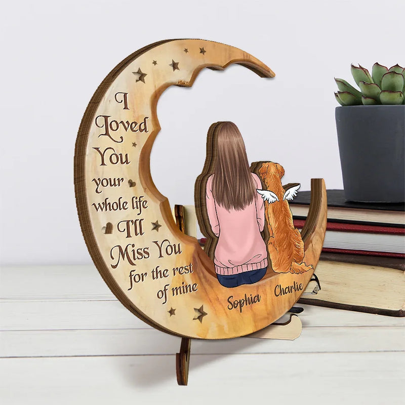 I'll Miss You For The Rest Of Mine - Memorial Personalized Custom 2-Layered Wooden Plaque With Stand - Sympathy Gift, Christmas Gift For Pet Owners, Pet Lovers